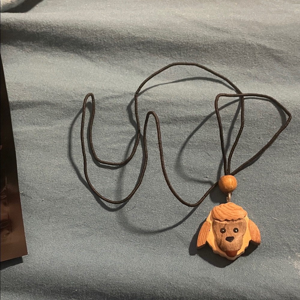 Brown Dog Pendant Necklace